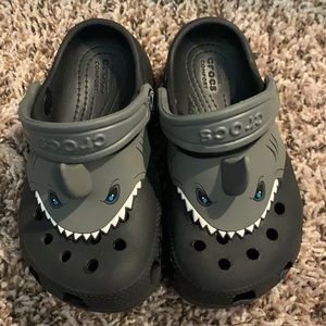 Shark Crocs- toddler size 9